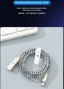 1 Meter Aluminum Foil Braided Type-C Cable (Silver and Black)
