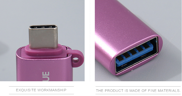 Type-C to USB OTG Adapter (Rosy Purple)