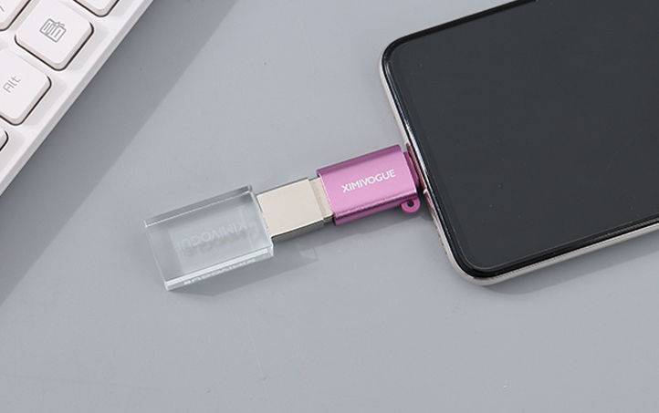 Type-C to USB OTG Adapter (Rosy Purple)