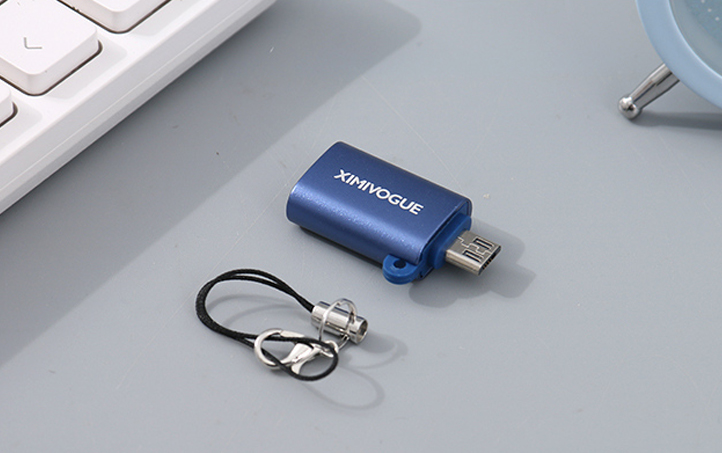 Micro-USB to USB  OTG Adapter (Sapphire Blue)