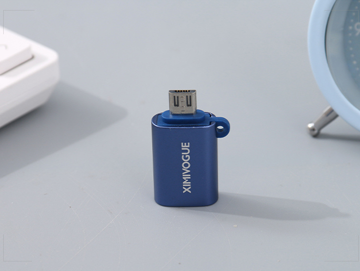 Micro-USB to USB  OTG Adapter (Sapphire Blue)