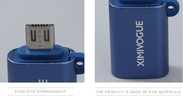 Micro-USB to USB  OTG Adapter (Sapphire Blue)