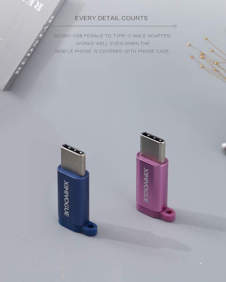 Micro-USB to Type-C  Adapter (Sapphire Blue)