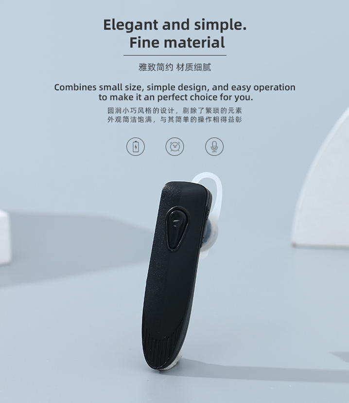 Geometric Wireless Earpiece-B862 (Black)