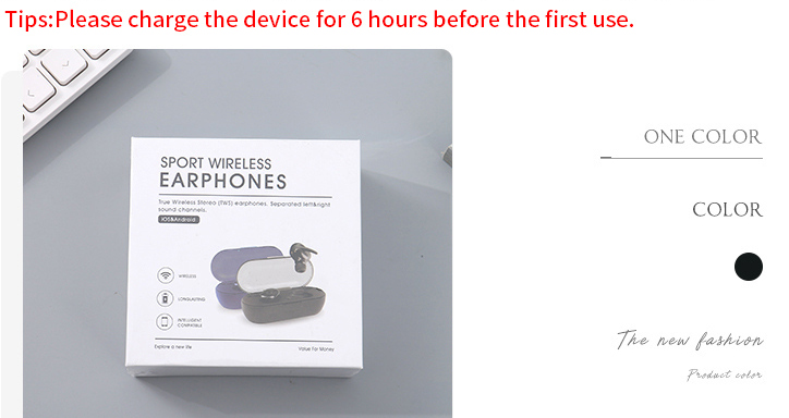 TWS Sport Wireless Earphones-AKZ-W4 (Black)