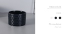 Embossing Ceramic Flower Pot (Blue/White/Black)