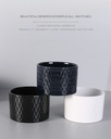 Embossing Ceramic Flower Pot (Blue/White/Black)