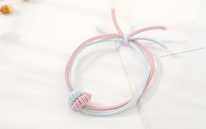 Assorted Colors Double-Stranded Hair Tie For Children (1 Pair)