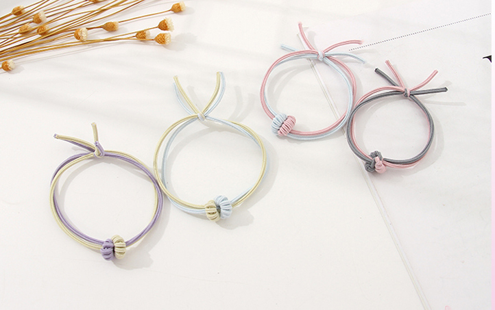 Assorted Colors Double-Stranded Hair Tie For Children (1 Pair)
