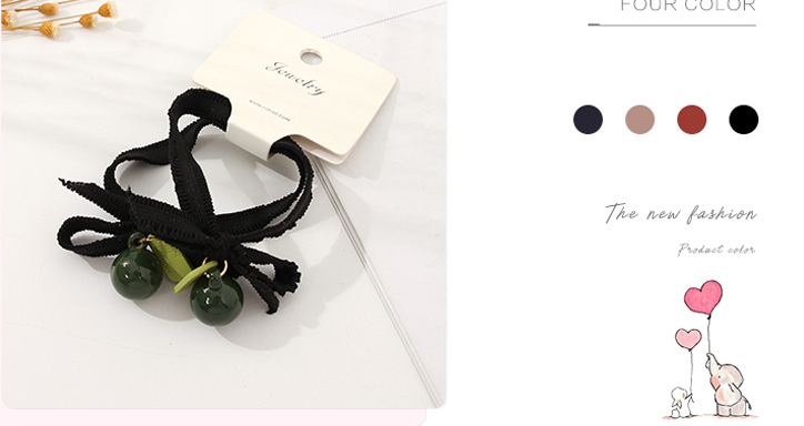 Lovely Bowknot Beads Hair Tie (1 Pair)
