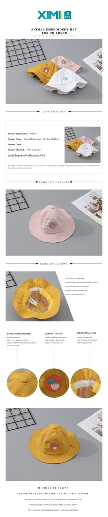 Animal Embroidery Hat For Children