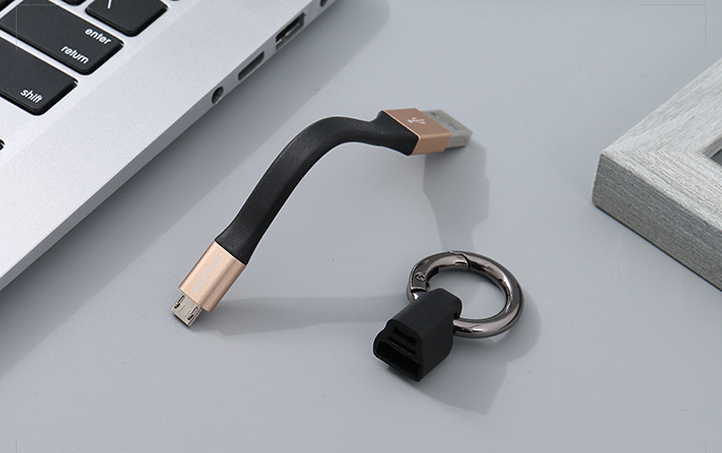 Micro-USB Creative Keychain Data Cable (Gold)