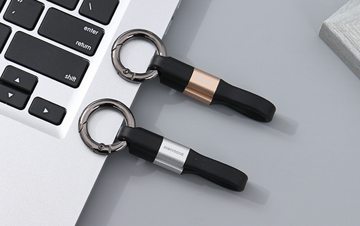 Micro-USB Creative Keychain Data Cable (Silver)