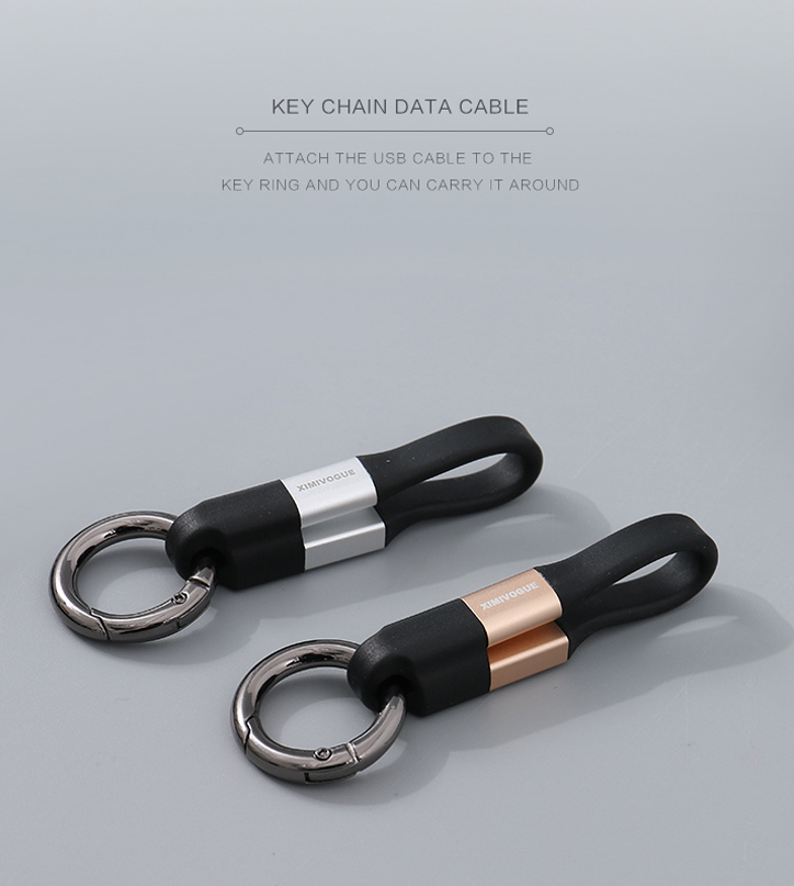Micro-USB Creative Keychain Data Cable (Silver)