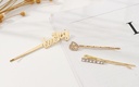 Rhinestone Heart Hairpins Set