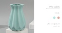 Fluted Flower Vase (Green/Pink)