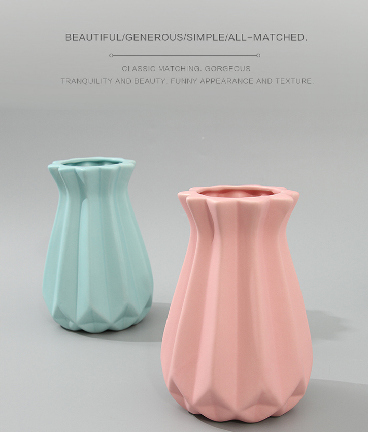 Fluted Flower Vase (Green/Pink)