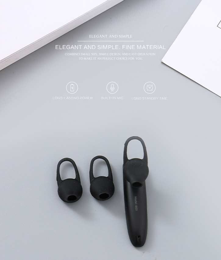 IB03 Leather  Texture Business Wireless Headset (Black)
