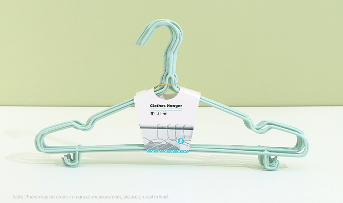 Plastic Coating Clothes Hanger with Hooks and Nonslip Bars(8-Pack)