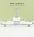 Plastic Coating Clothes Hanger with Hooks and Nonslip Bars(8-Pack)