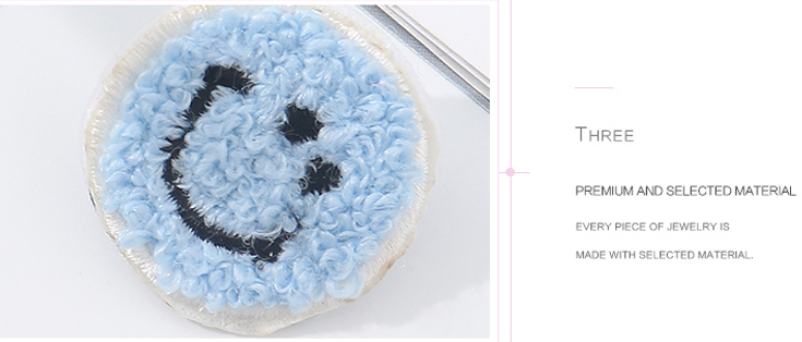 Cartoon Cloud and Smiley Face Emoticon Embroidery Badge