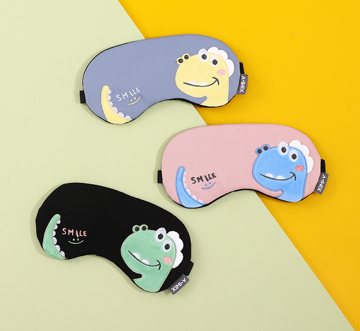 Smiling Dinosaur Embroidery Eye Mask