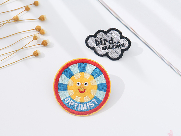 Cartoon Cloud and Sun Embroidery Badge