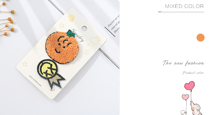 Cartoon Orange and Crown Embroidery Badge
