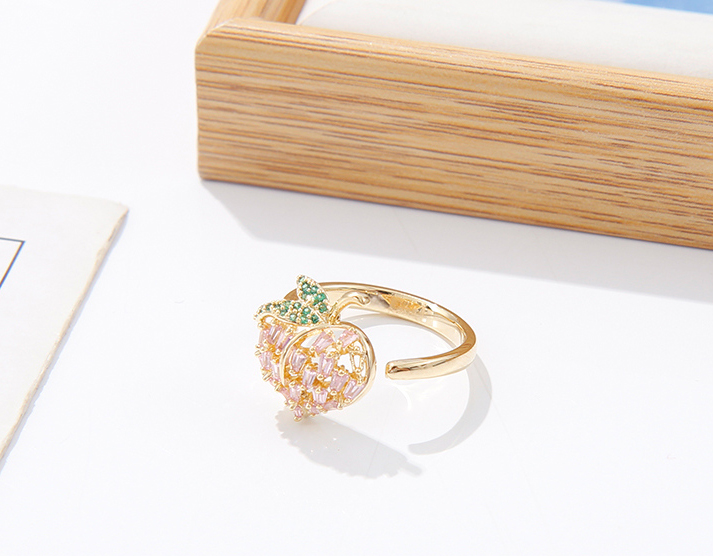 Stylish Zircon Peach Shape Ring