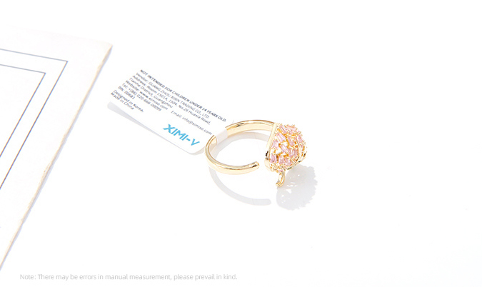 Stylish Zircon Peach Shape Ring
