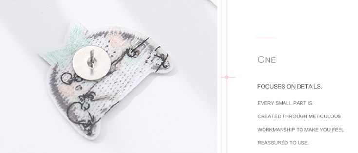 Cartoon Number and Cat Embroidery Badge