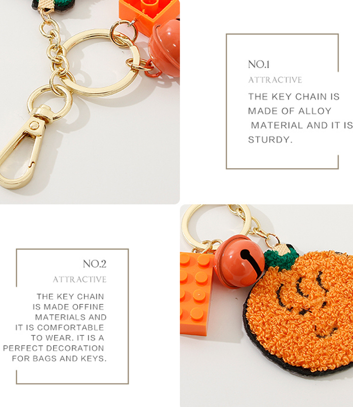 Cartoon Tangerine and Bell Key Chain
