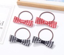 Houndstooth Bow Hair Tie Set