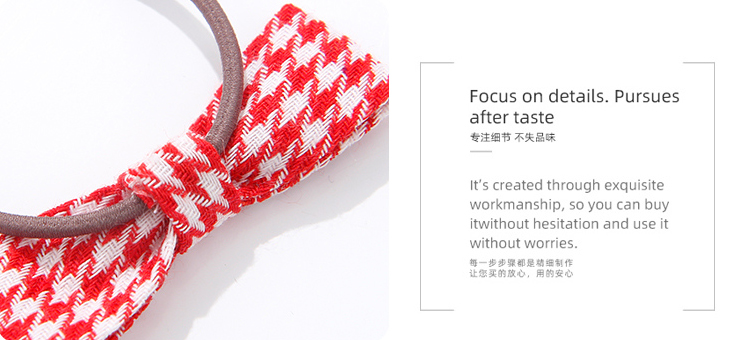 Houndstooth Bow Hair Tie Set