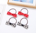 Checks Bow Hair Tie Set