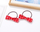 Checks Bow Hair Tie Set