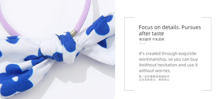 Cute Printing Bow Tie Hair Tie