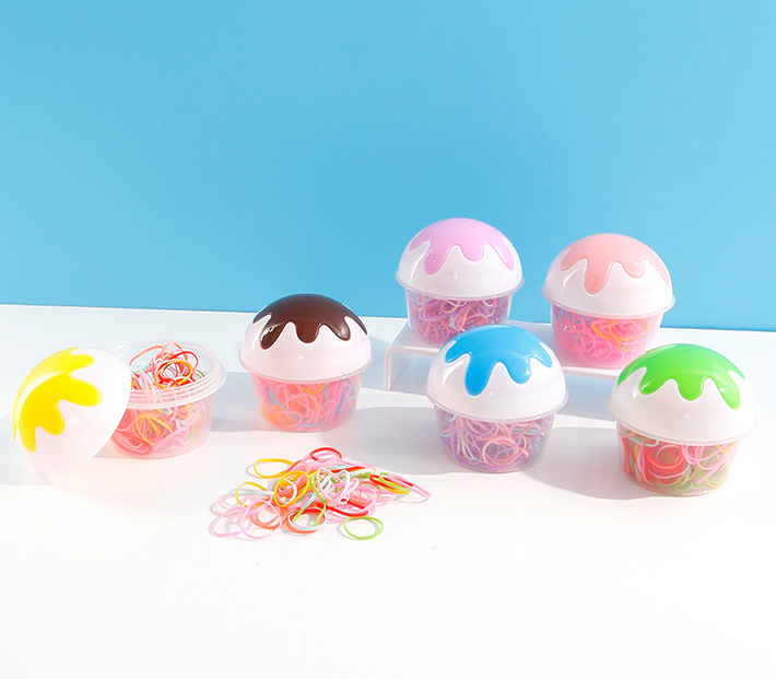 Ice Cream Shaped Bottle Disposable Hair Tie 100 PCS