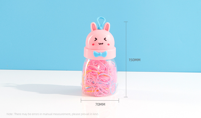 Bunny Shaped Bucket Disposable Hair Tie 100 PCS