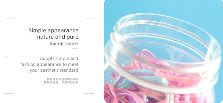 Bunny Shaped Bucket Disposable Hair Tie 100 PCS