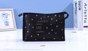 Black Triangle Printing Trapezoidal Cosmetic Bag