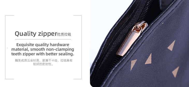 Black Triangle Printing Trapezoidal Cosmetic Bag