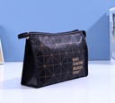 Black Mesh Trapezoidal Cosmetic Bag