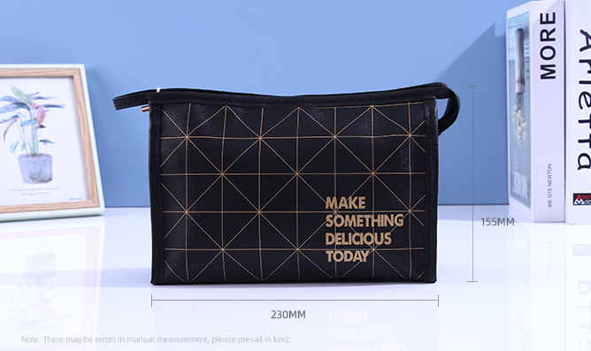Black Mesh Trapezoidal Cosmetic Bag