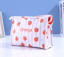 Fresh Orange Trapezoidal Cosmetic Bag