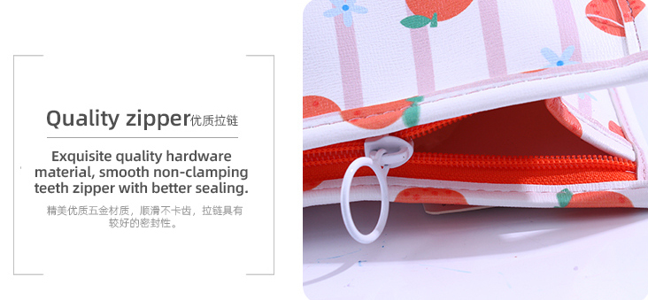Fresh Orange Trapezoidal Cosmetic Bag