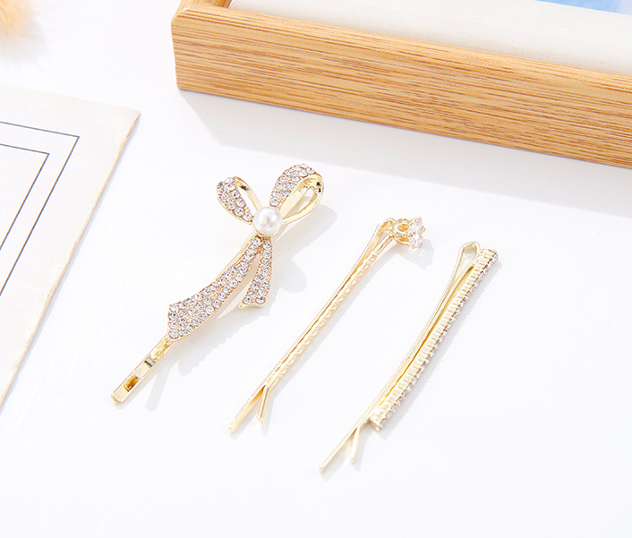 Ribbon Bow Tie Hair Pin 3 PCS