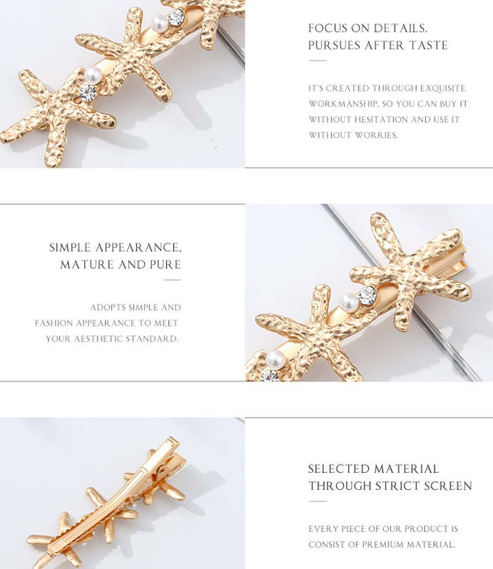 Textured Starfish Alligator Hair Clip
