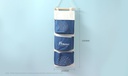 Famous Painting Series Sunflower Hanging Storage Bag with 3 Pockets(Deep Blue)