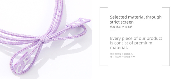 Basic Letter Label Hair Tie 2 PCS